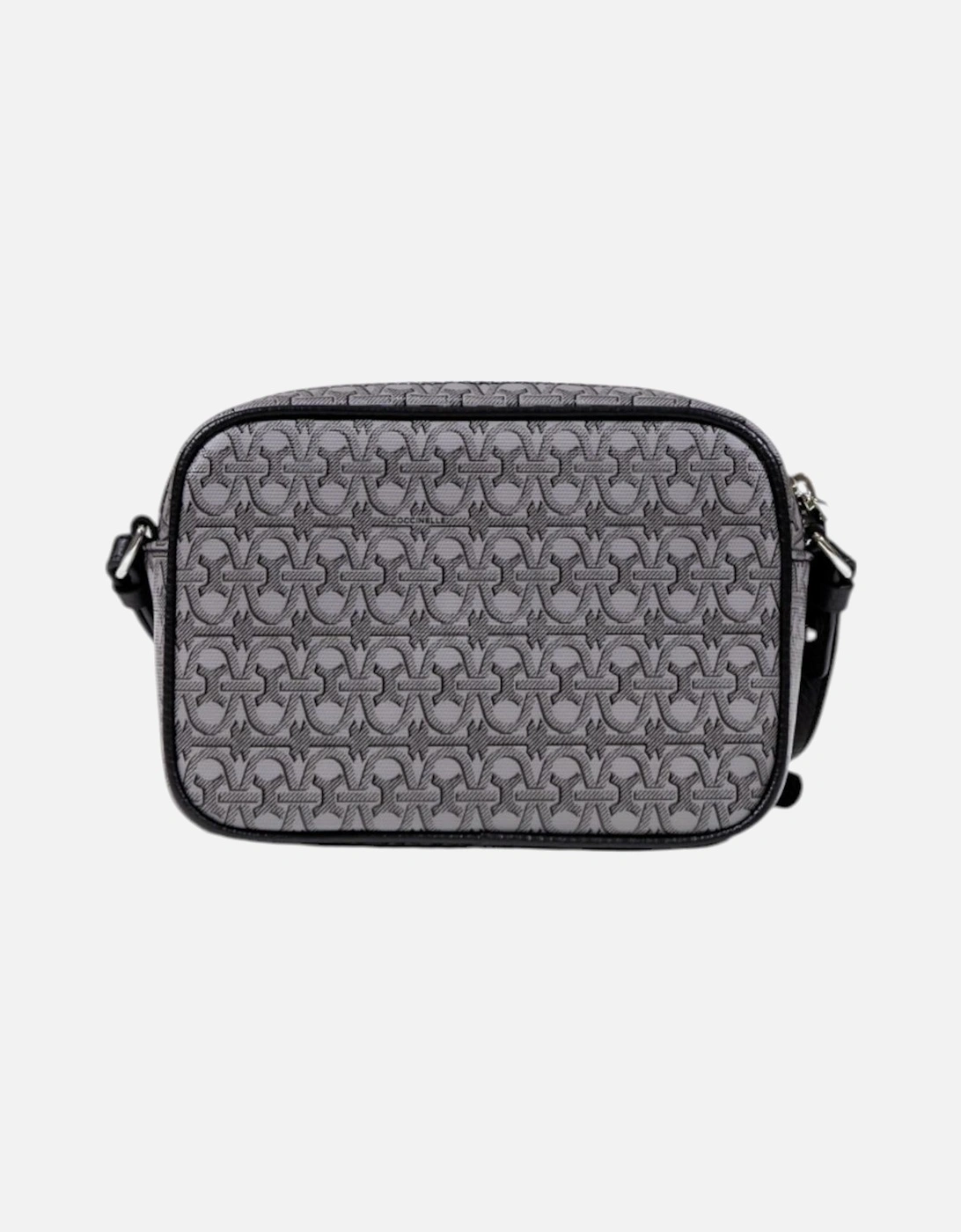 Leather Printed Shoulder Bag with Zip Women - Grey