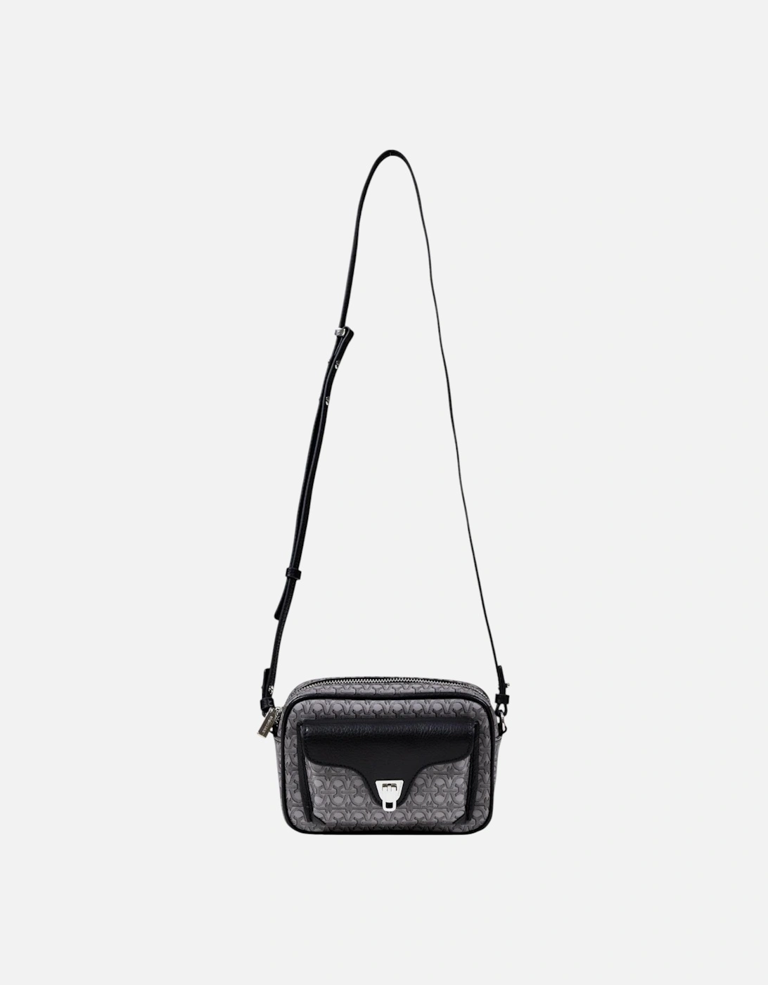 Leather Printed Shoulder Bag with Zip Women - Grey, 4 of 3
