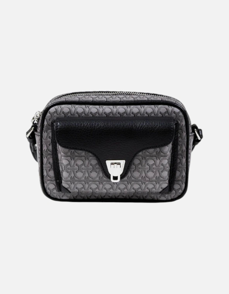 Leather Printed Shoulder Bag with Zip Women - Grey