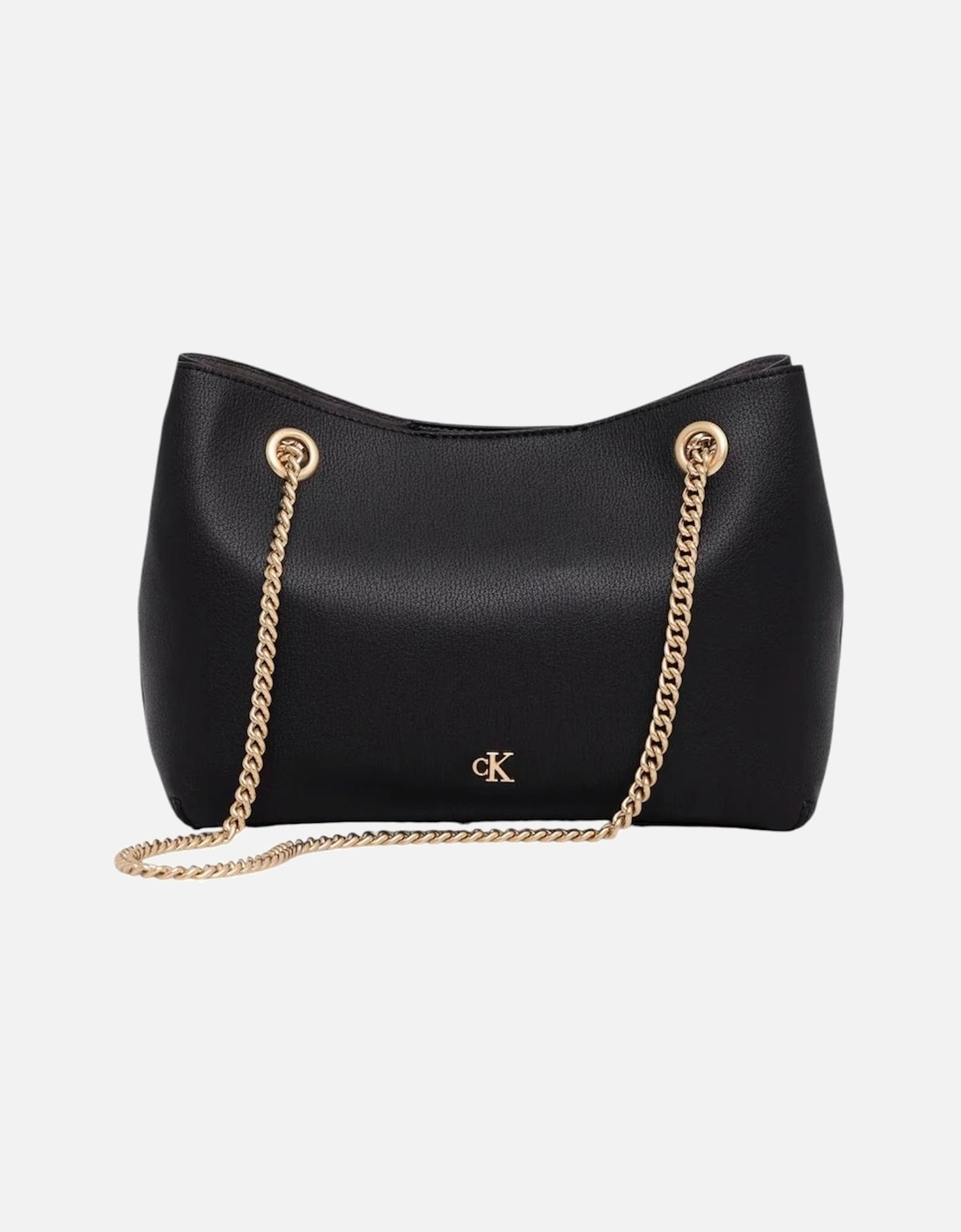 Automatic Button Shoulder Bag with Inside Pockets Women - Black, 4 of 3