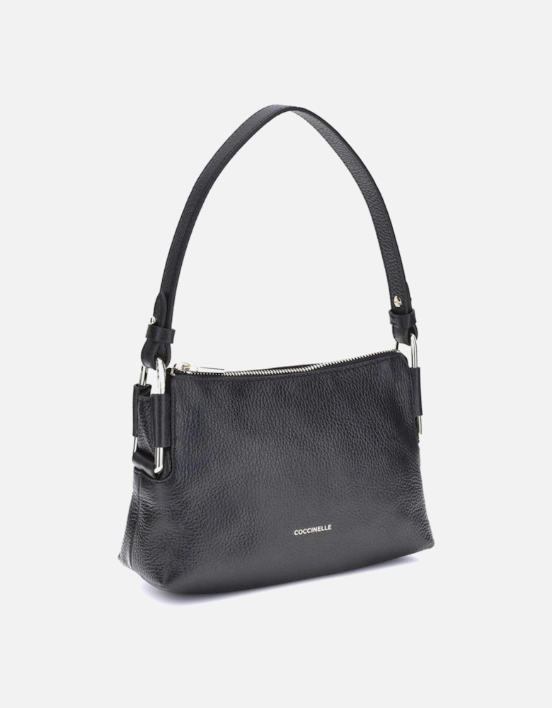 Rebekka Leather Shoulder Bag with Adjustable Strap Women - Black