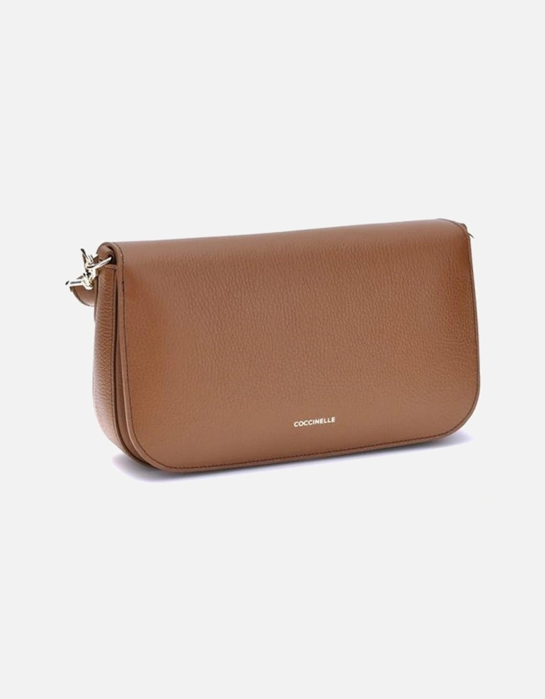 C-Me Shoulder Bag with Gold Logo and Magnetic Closure Women - Brown