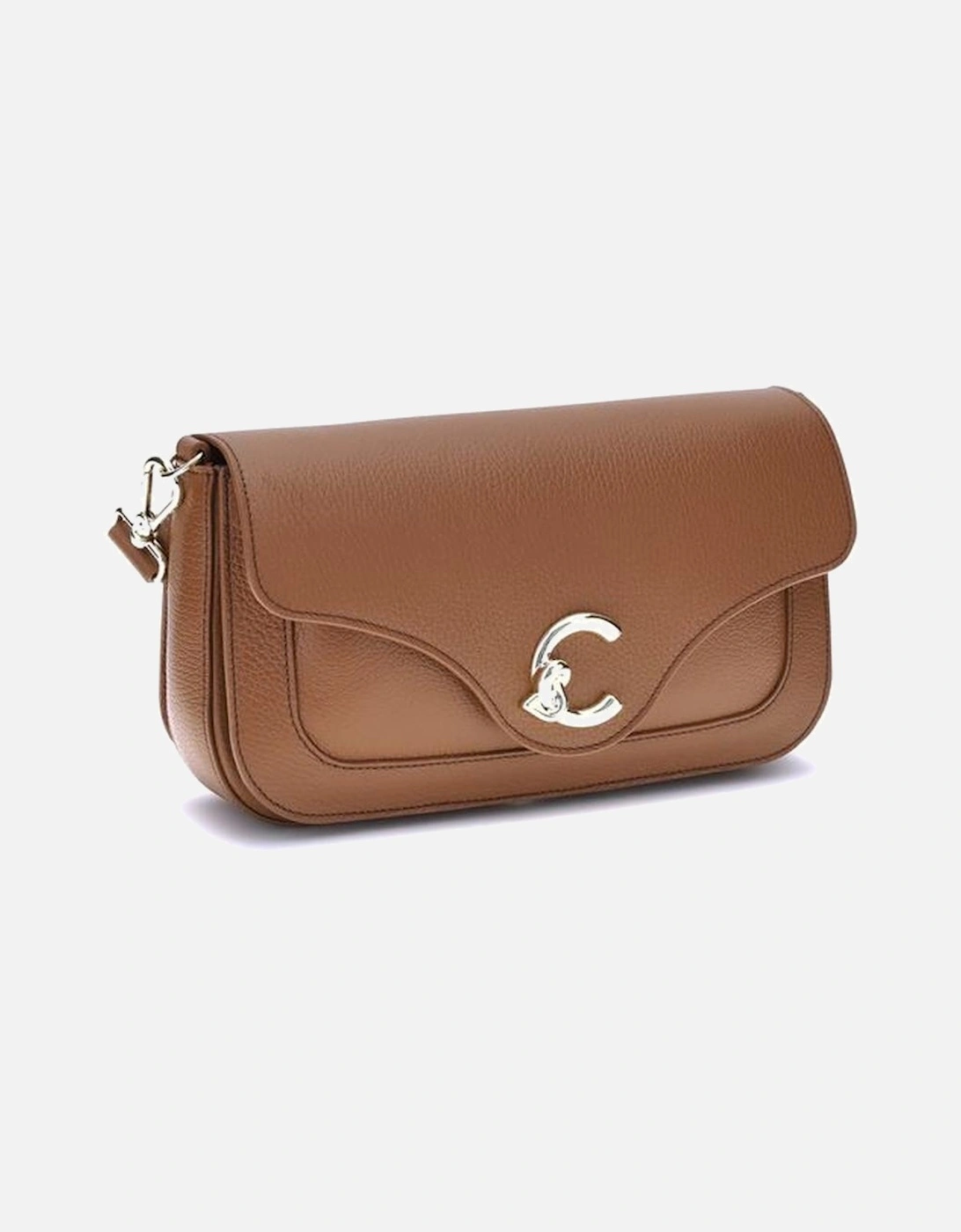 C-Me Shoulder Bag with Gold Logo and Magnetic Closure Women - Brown