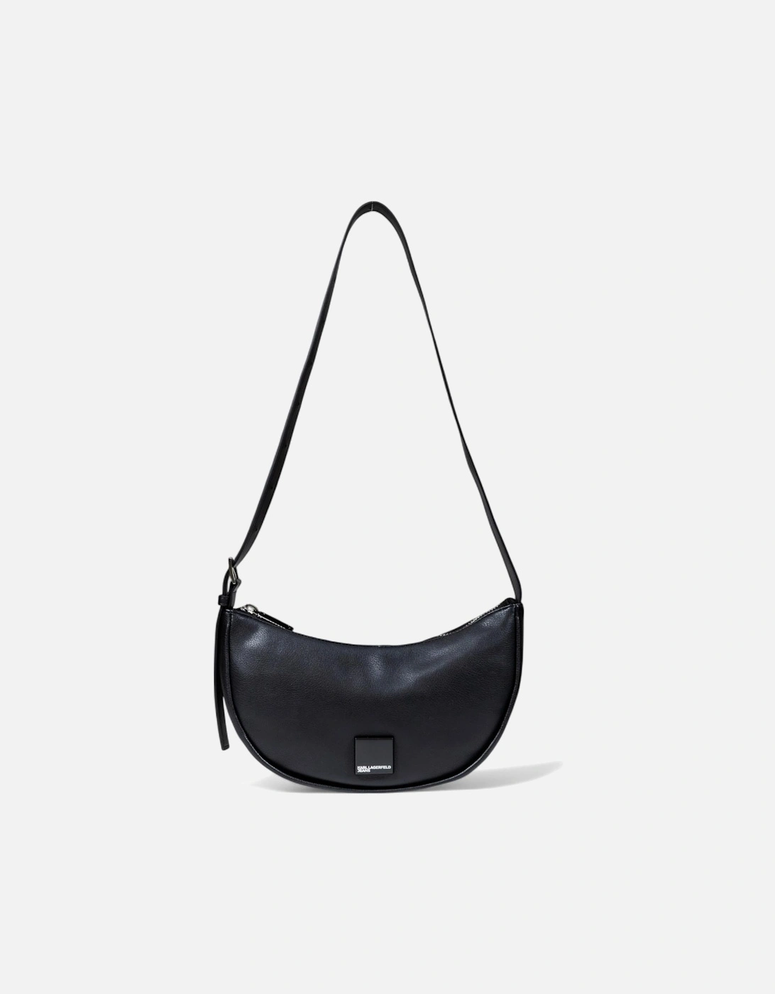 Faux Leather Shoulder Bag with Zip Closure Women - Black, 4 of 3