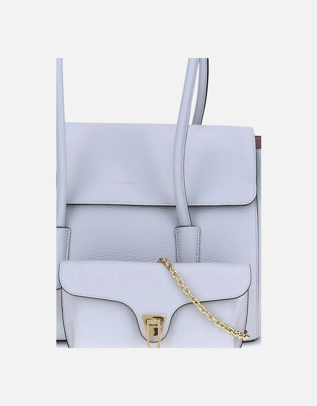 Double Bit Shoulder Bag with Detachable Clutch Women - White