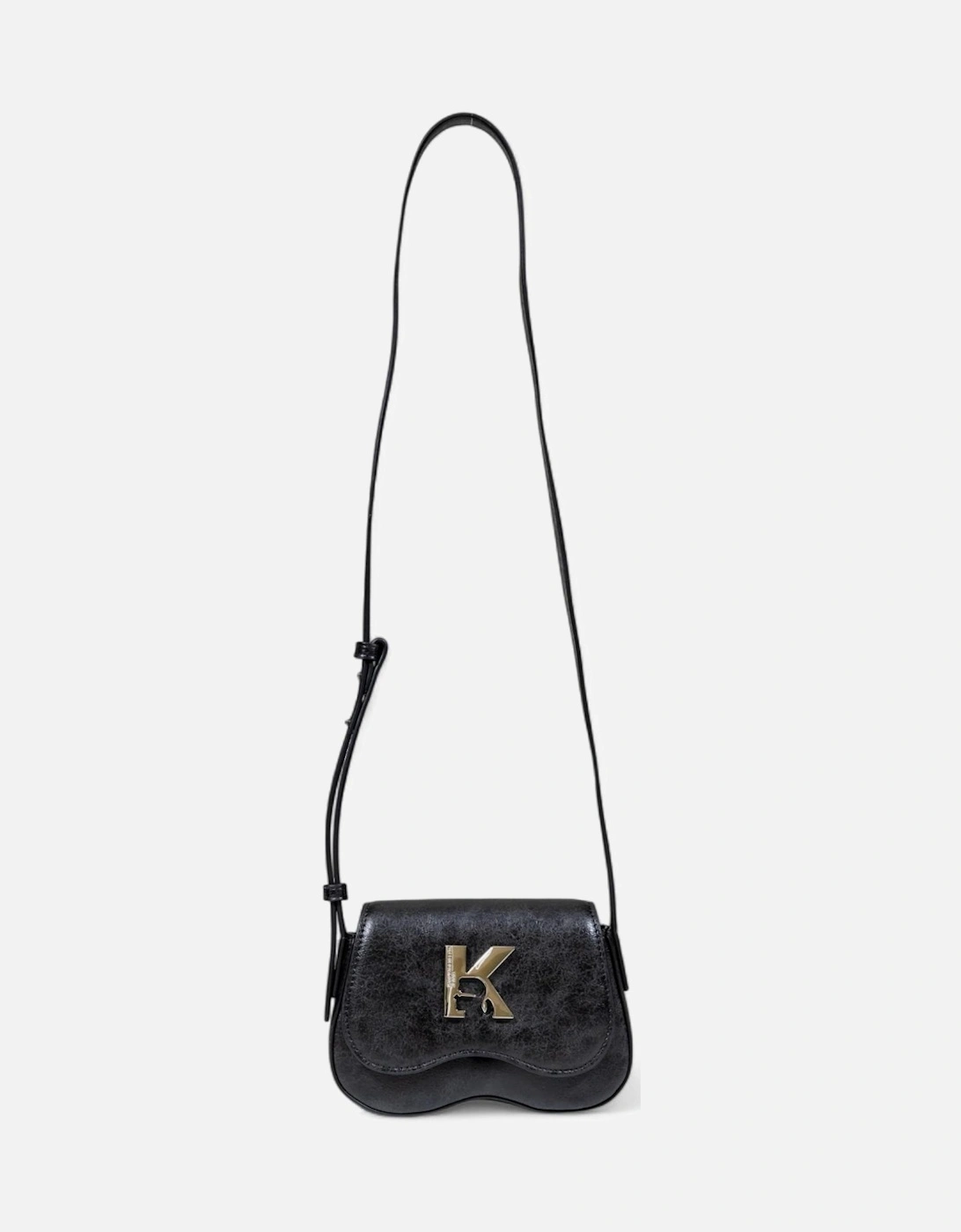 Automatic Button Faux Leather Shoulder Bag Women - Black, 4 of 3