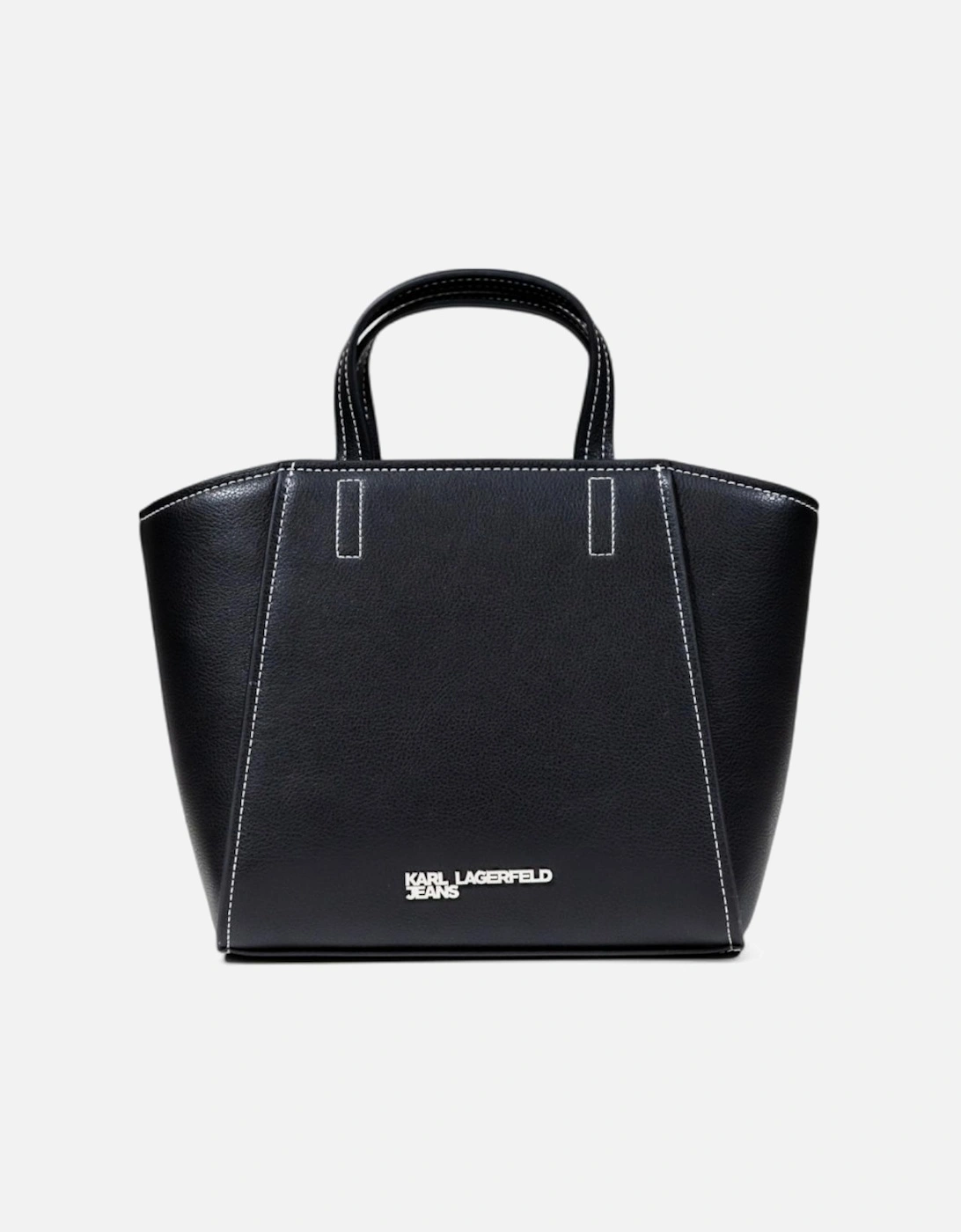 Faux Leather Handbag with Zip Fastening Women - Black Bags, 4 of 3