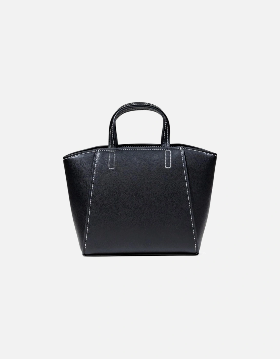 Faux Leather Handbag with Zip Fastening Women - Black Bags