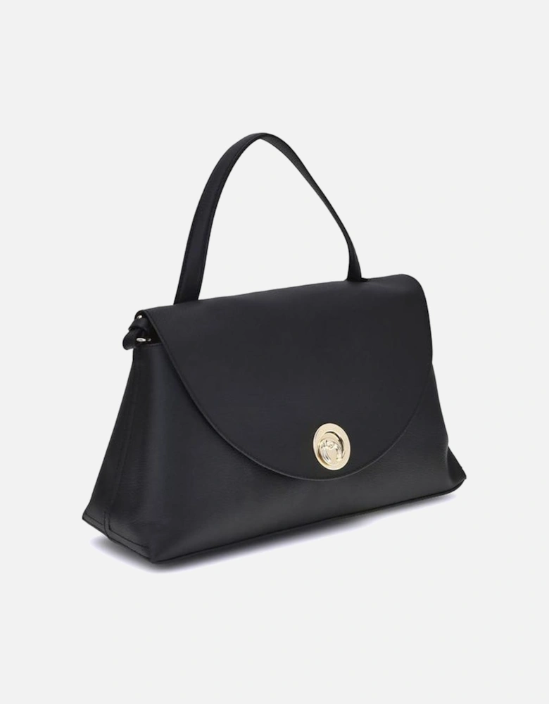 Nikla Medium Leather Shoulder Bag with Twist Lock Women - Black