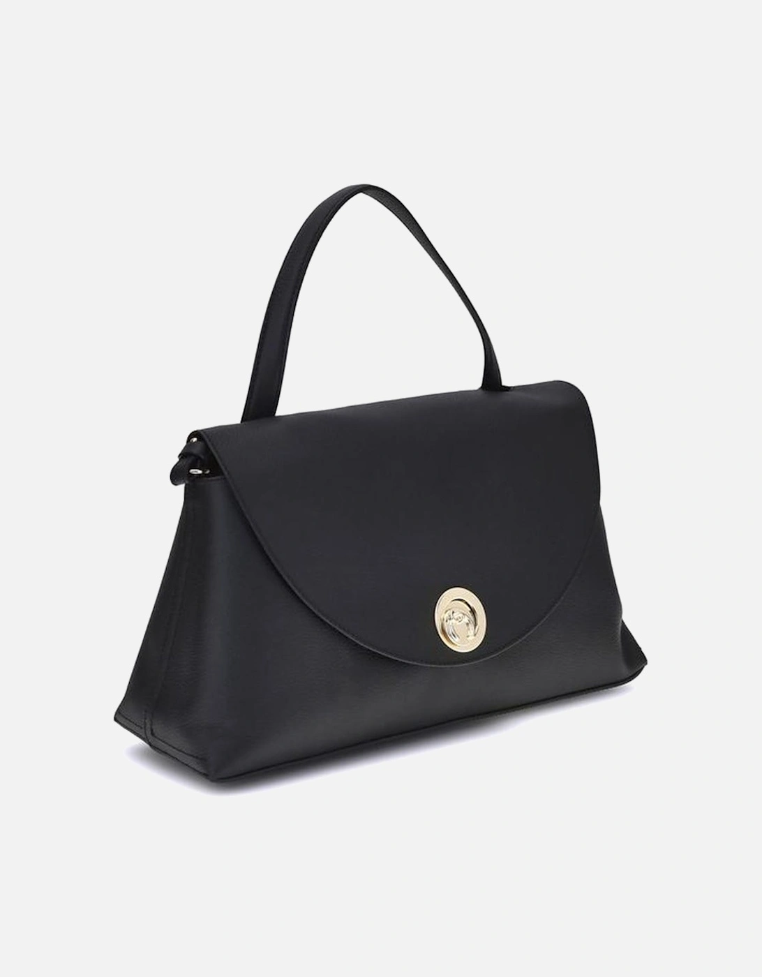 Nikla Medium Leather Shoulder Bag with Twist Lock Women - Black