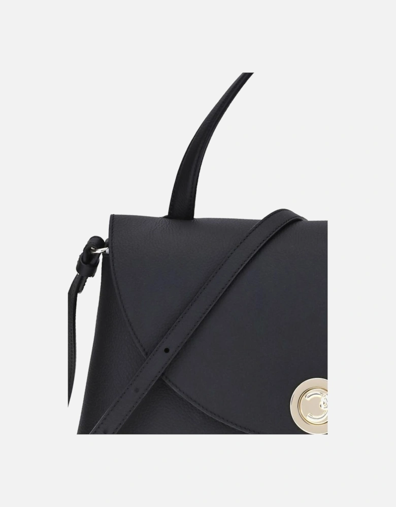 Nikla Medium Leather Shoulder Bag with Twist Lock Women - Black