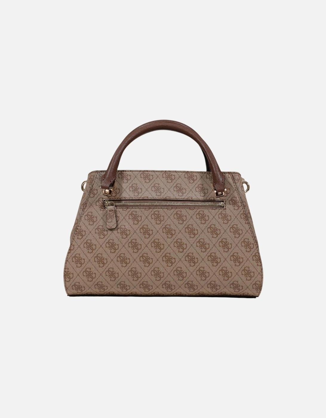 Printed Handbag with Shoulder Strap and Inside Pockets Women - Brown