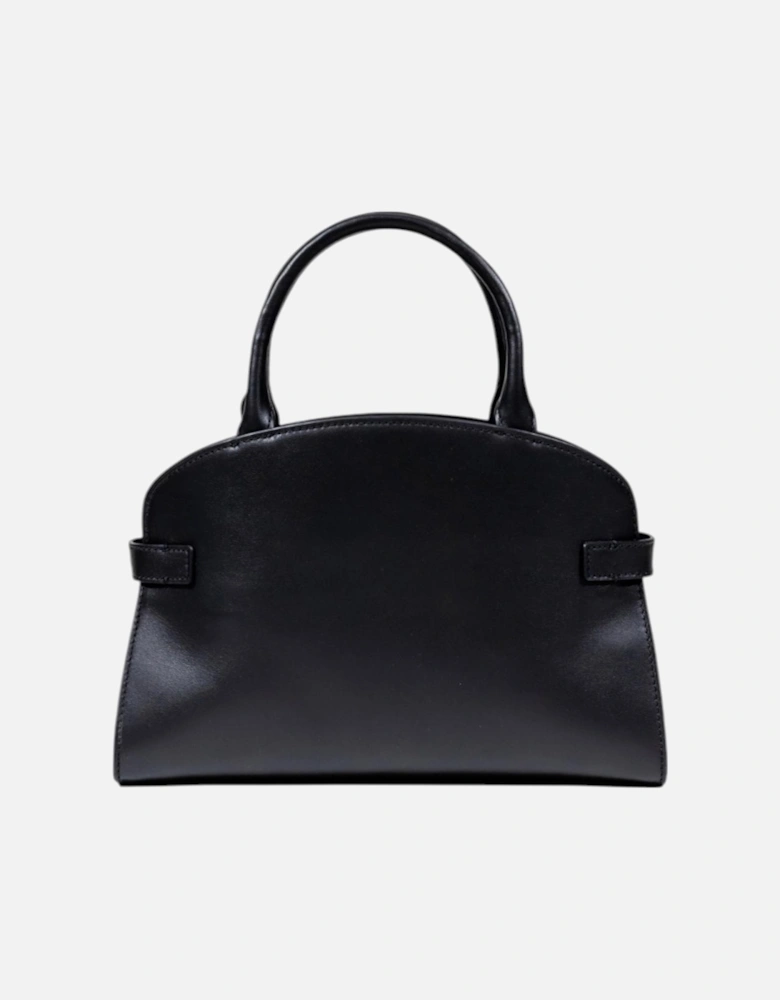Leather Handbag with Shoulder Strap Women - Black Bags