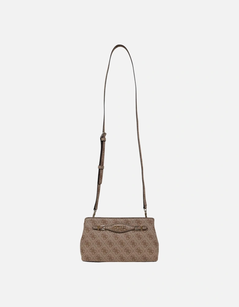 Print Shoulder Bag with Zip Closure Women - Beige