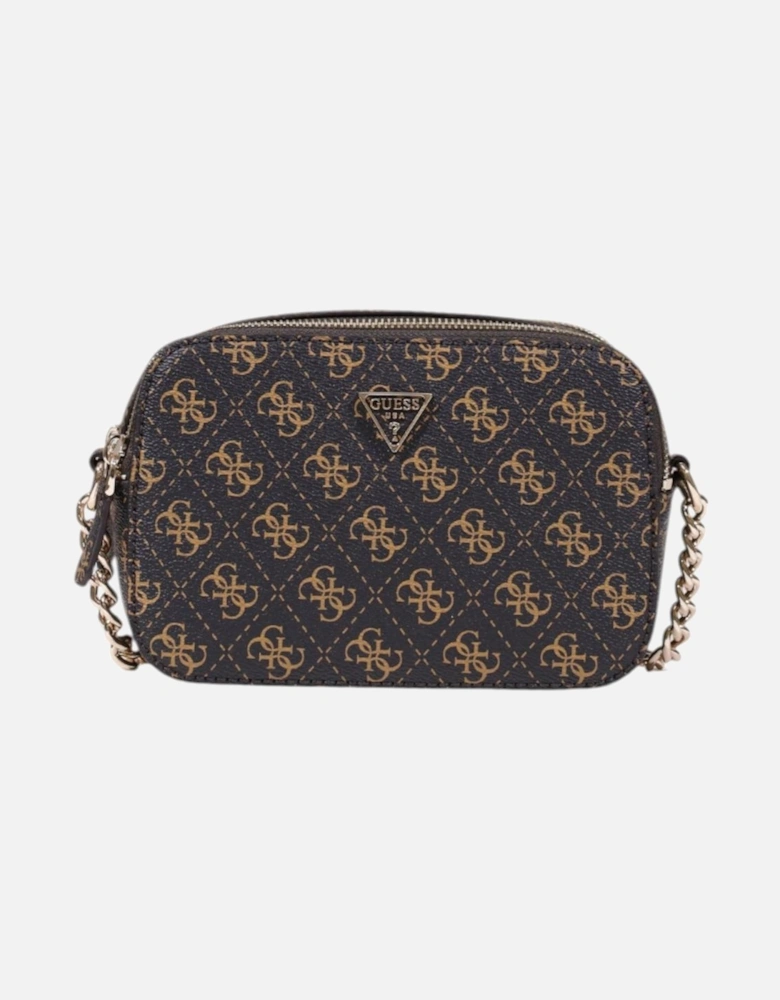 Print Shoulder Bag with Zip Fastening Women - Brown
