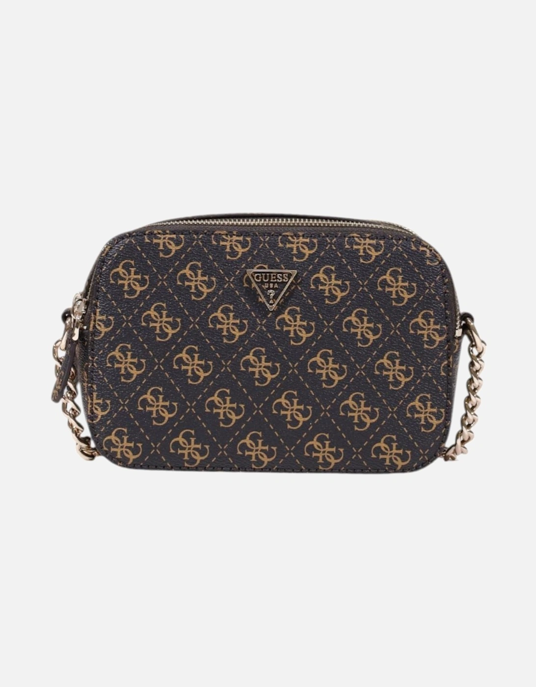 Print Shoulder Bag with Zip Fastening Women - Brown