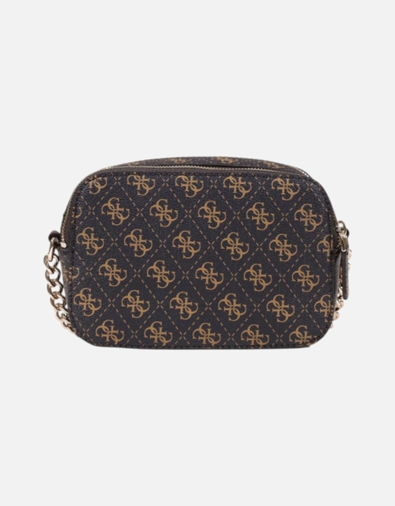 Print Shoulder Bag with Zip Fastening Women - Brown
