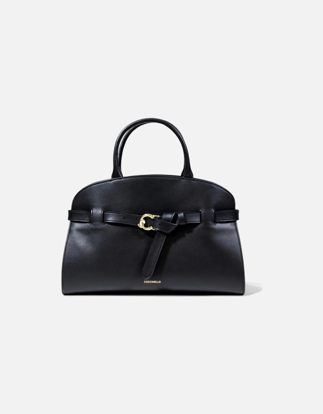Leather Handbag with Zip and Shoulder Strap Women - Black Bags, 4 of 3