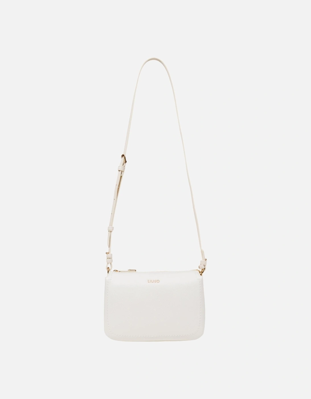 Faux Leather Shoulder Bag with Zip Women - White, 4 of 3