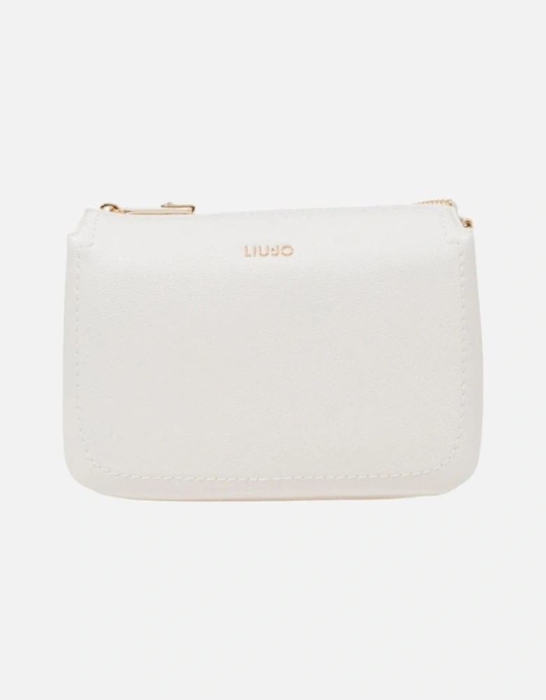 Faux Leather Shoulder Bag with Zip Women - White