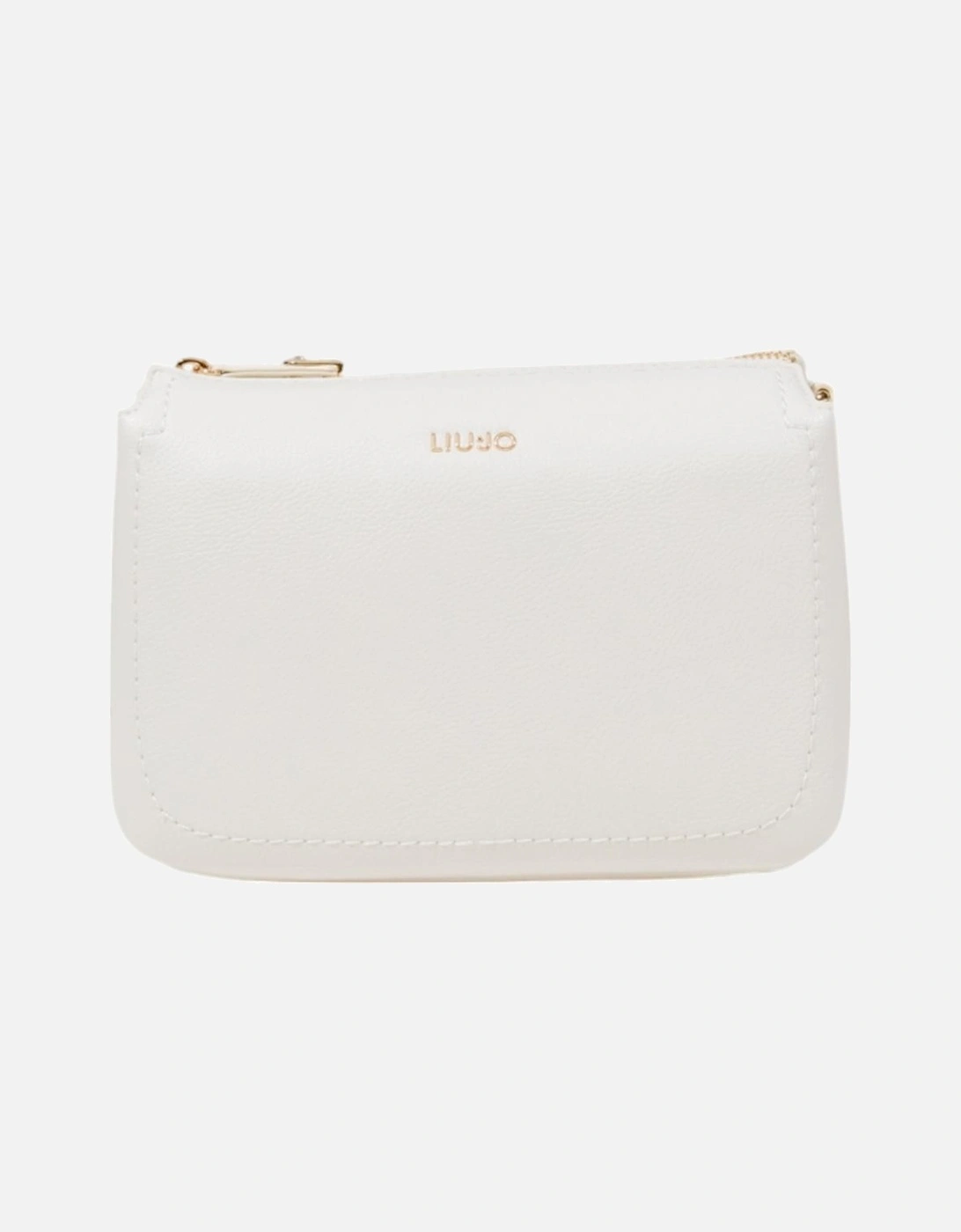 Faux Leather Shoulder Bag with Zip Women - White