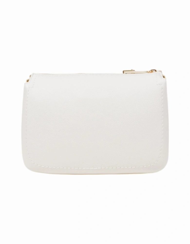 Faux Leather Shoulder Bag with Zip Women - White