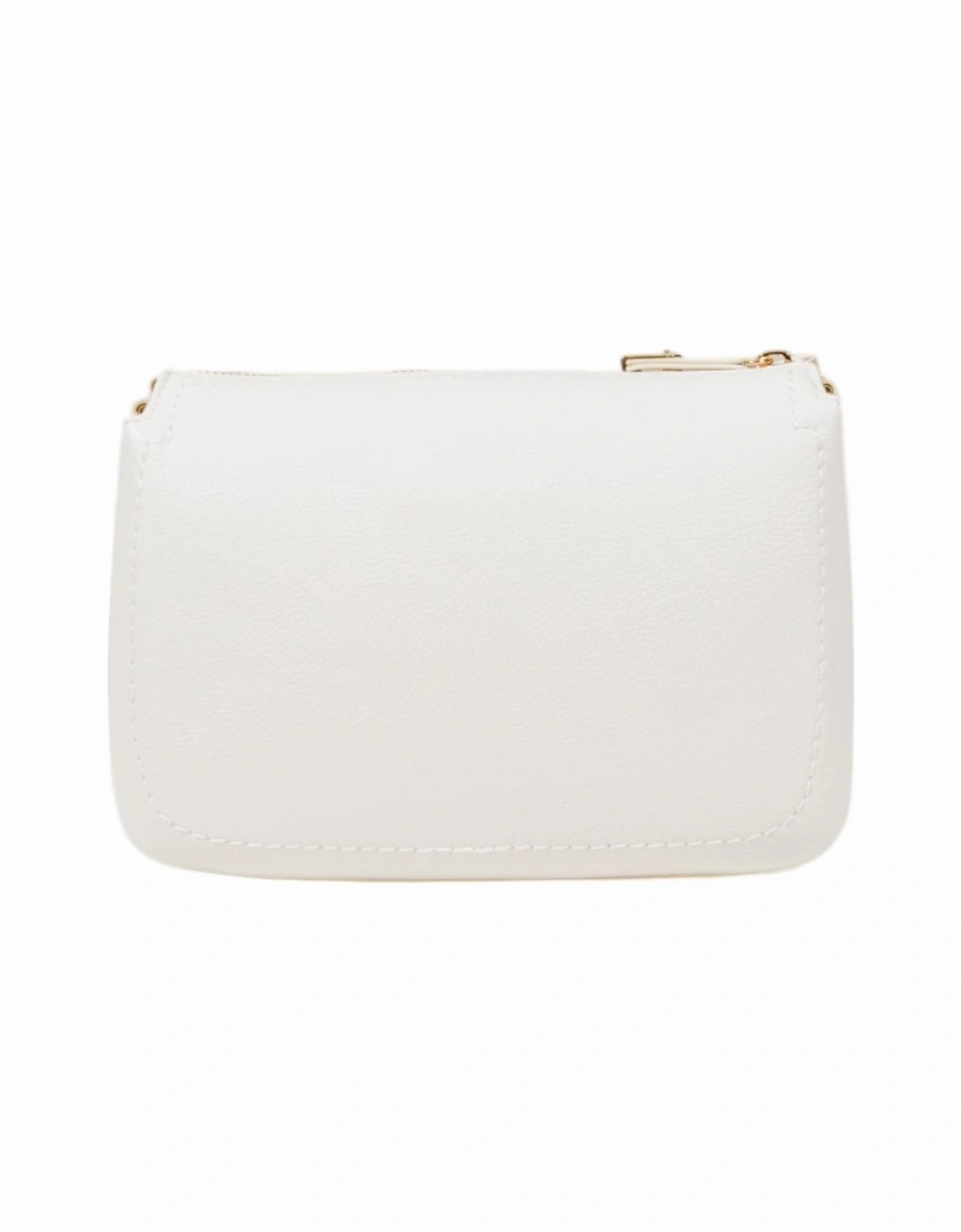 Faux Leather Shoulder Bag with Zip Women - White