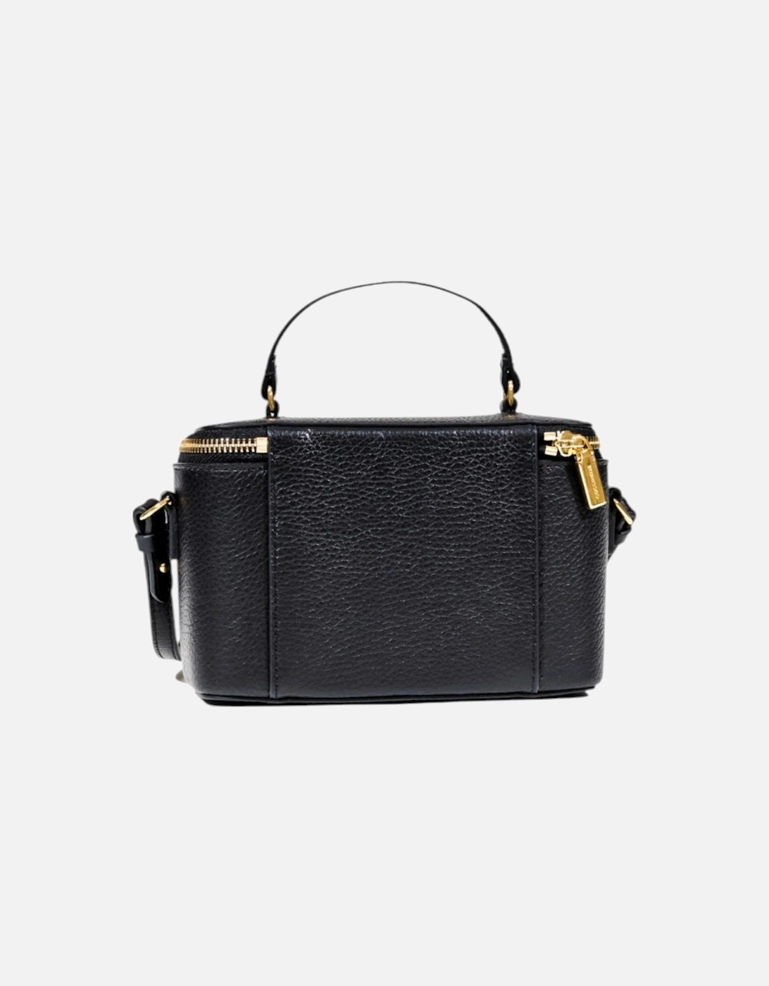 Leather Handbag with Shoulder Strap and Zip Fastening Women - Black