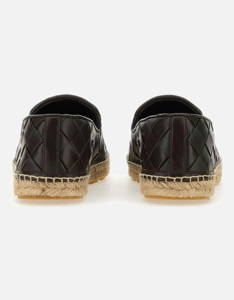 Intreccio Motif Calf Leather Slip-On Shoes Women - Brown