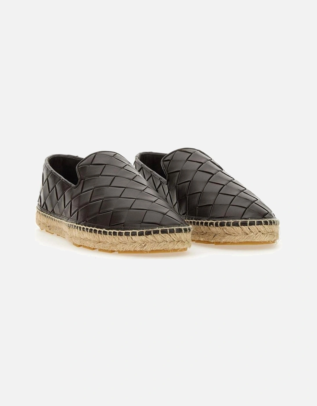 Intreccio Motif Calf Leather Slip-On Shoes Women - Brown