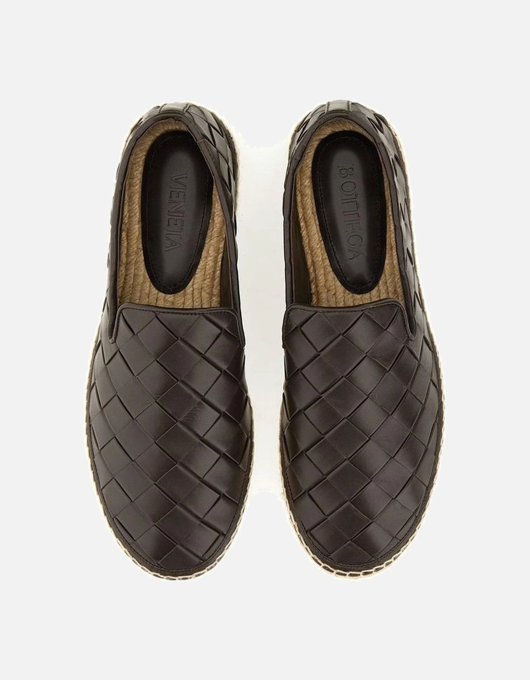 Intreccio Motif Calf Leather Slip-On Shoes Women - Brown