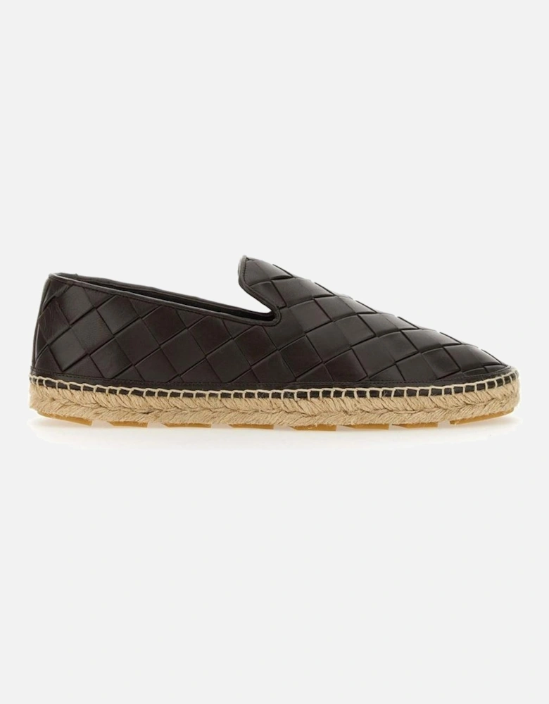 Intreccio Motif Calf Leather Slip-On Shoes Women - Brown