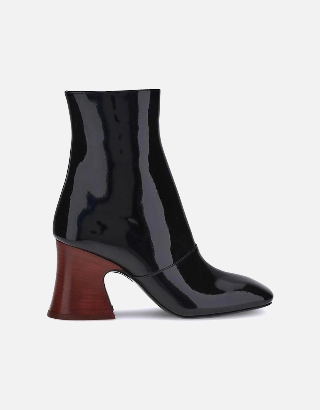 Patent Leather Ankle Boots with Sculptural Heel Women - Black, 4 of 3