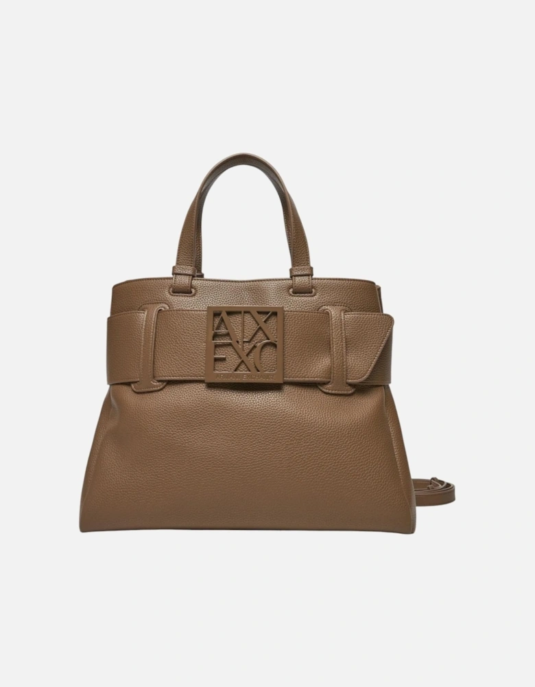 Magnetic Fastening Bag with Inside Pockets Women - Brown