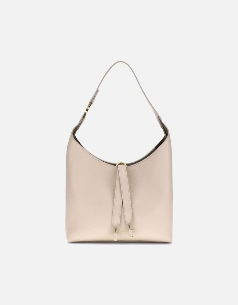 Leather Shoulder Bag with Tassel Detailing Women - Beige
