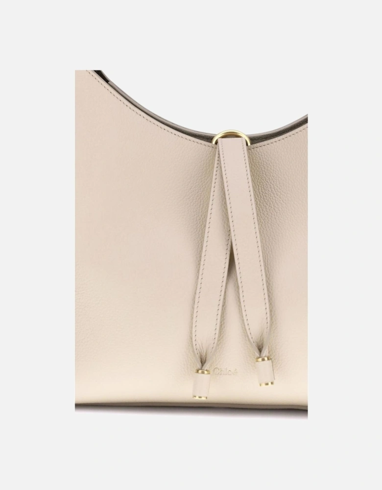 Leather Shoulder Bag with Tassel Detailing Women - Beige