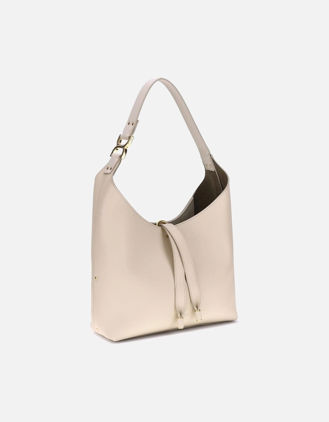 Leather Shoulder Bag with Tassel Detailing Women - Beige