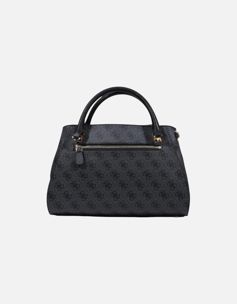 Printed Handbag with Shoulder Strap and Zip Closure Women - Grey Bags
