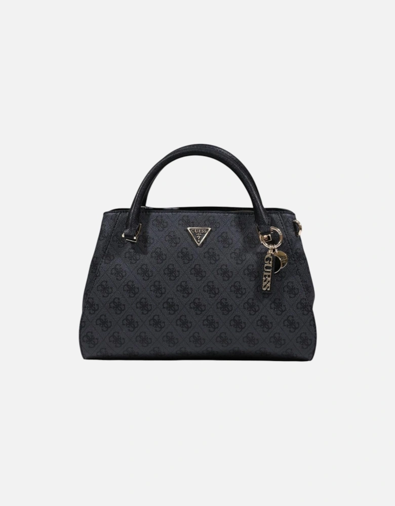 Printed Handbag with Shoulder Strap and Zip Closure Women - Grey Bags