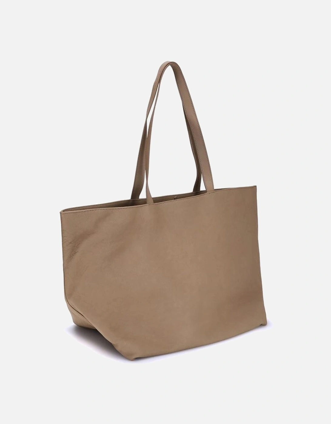 Minimalist Embossed Logo Punch Tote Bag Women - Beige Shoulder Bags