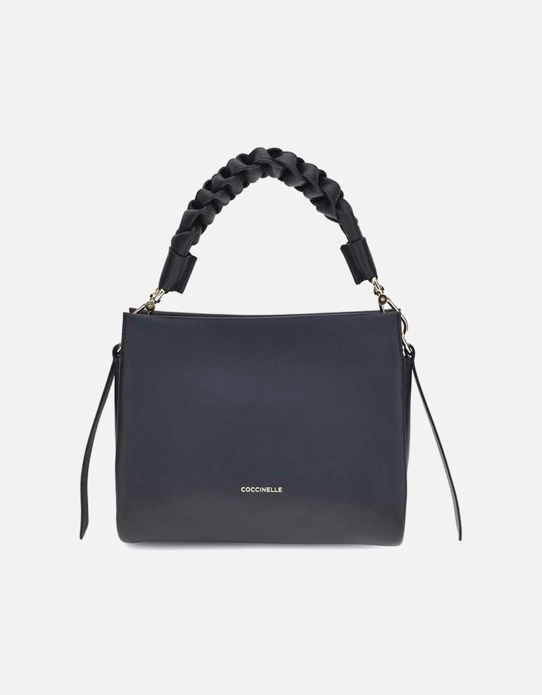 Boheme Leather Handbag with Braided Handle Women - Black, 5 of 4
