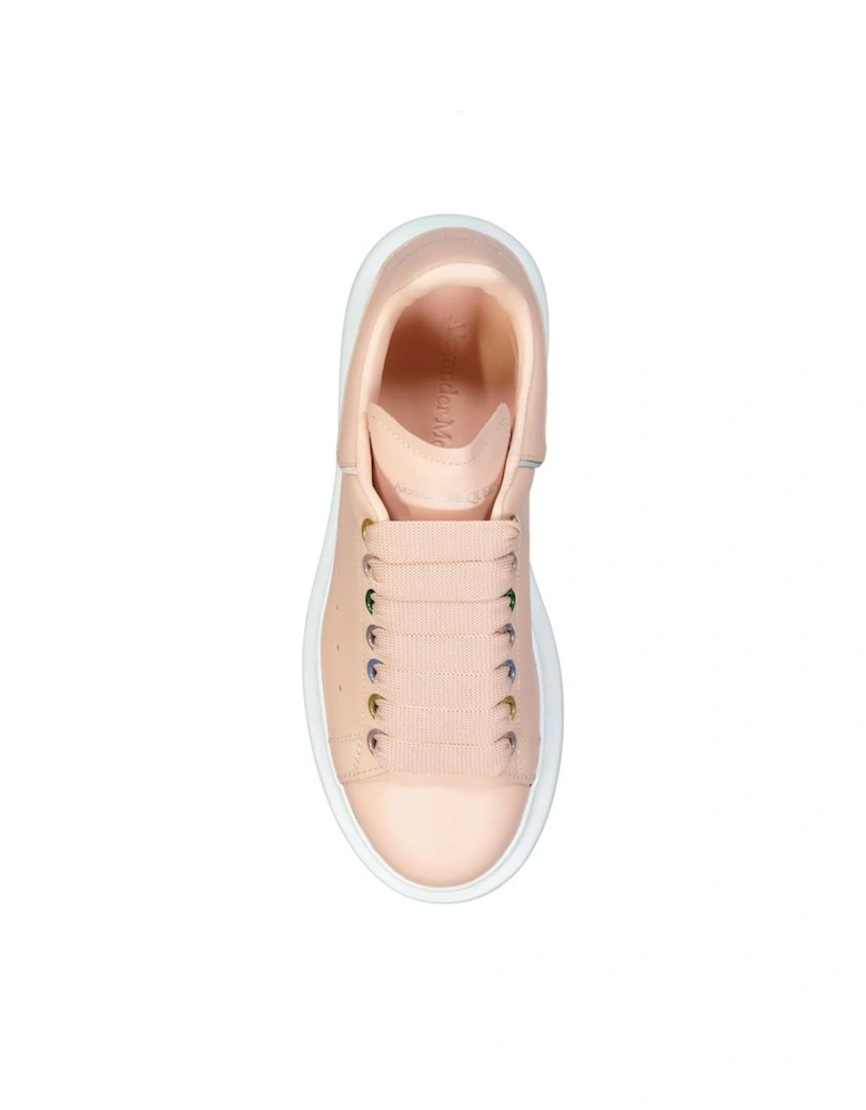 Perforated Leather Sneakers with Multicolor Eyelets Women