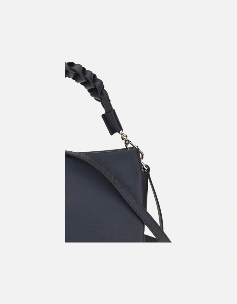 Boheme Leather Handbag with Braided Handle Women - Black