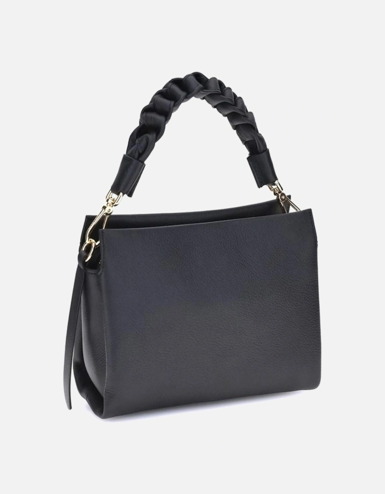 Boheme Leather Handbag with Braided Handle Women - Black