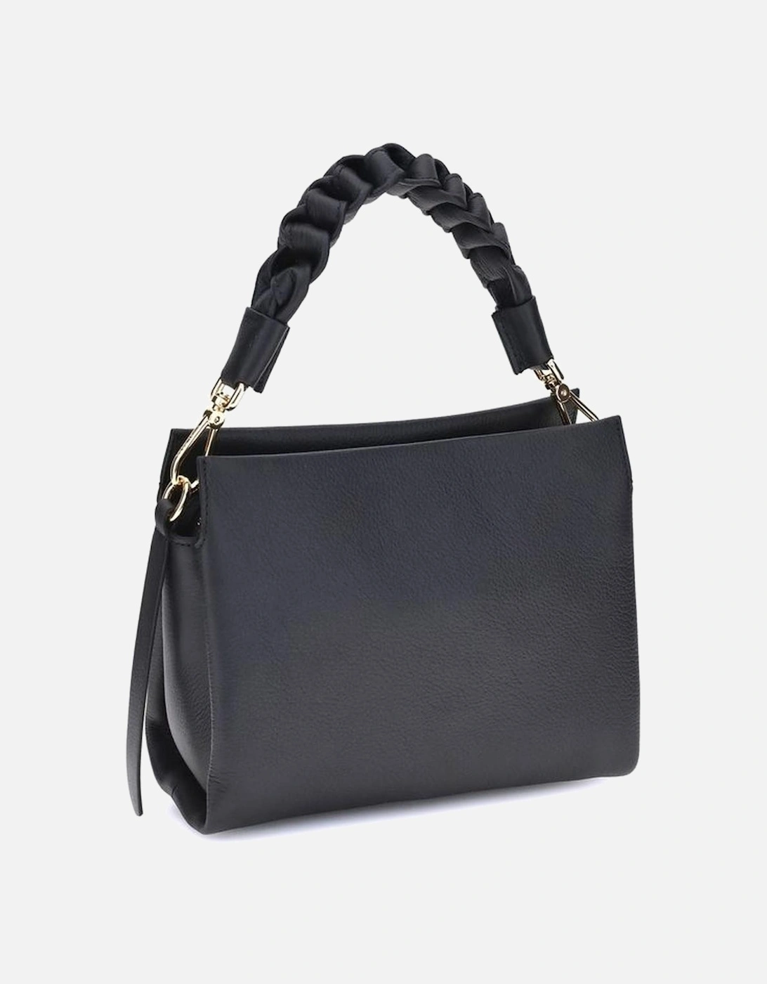 Boheme Leather Handbag with Braided Handle Women - Black