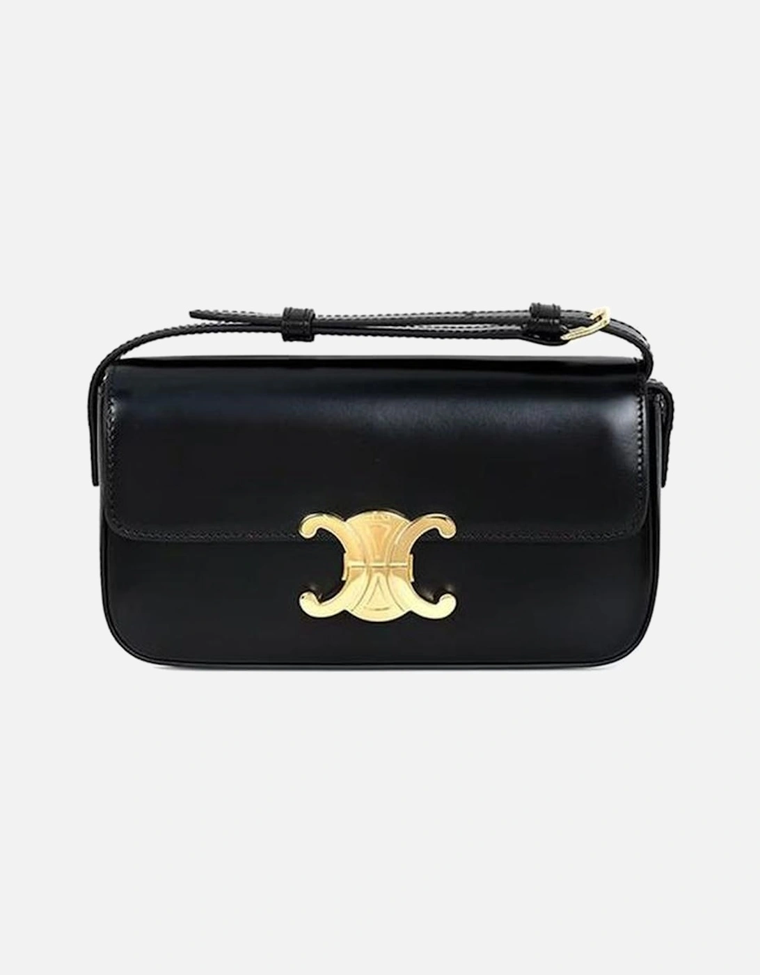 Calf Leather Shoulder Bag with Gold-Tone Hardware Women - Black, 5 of 4