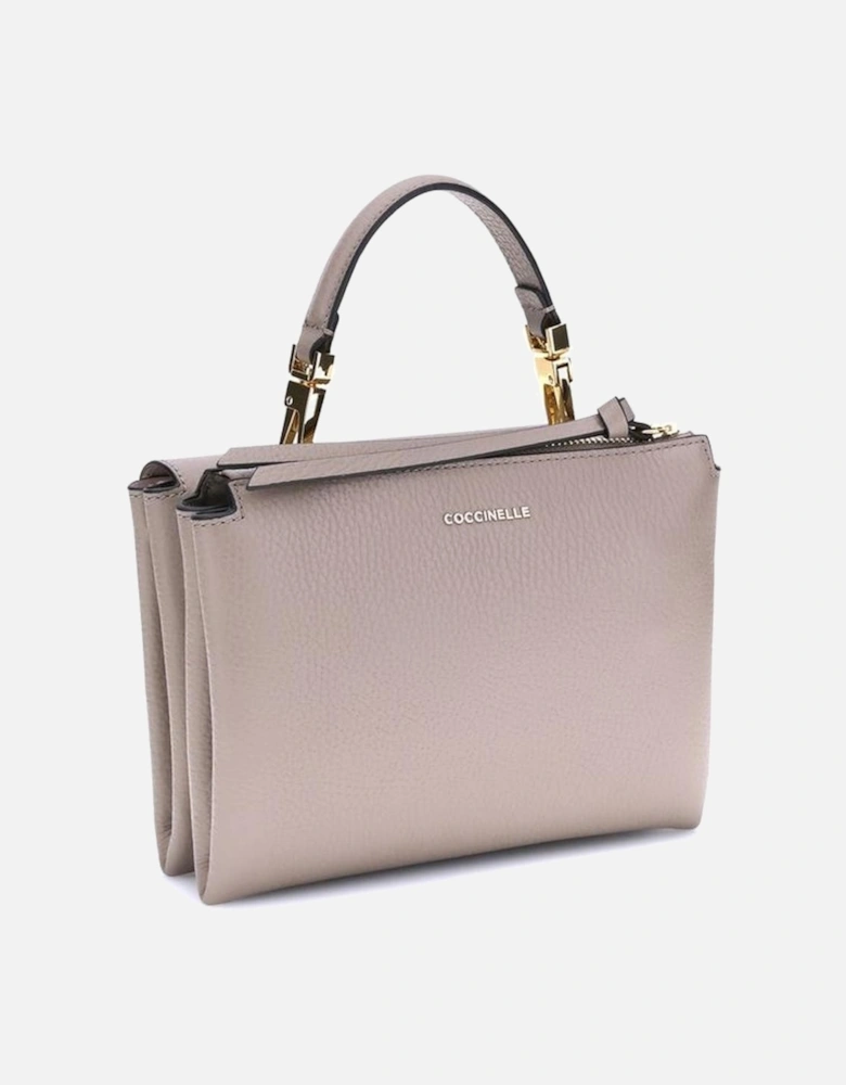 Calfskin Leather Arlettis Handbag with Gold Hardware Women - Gray