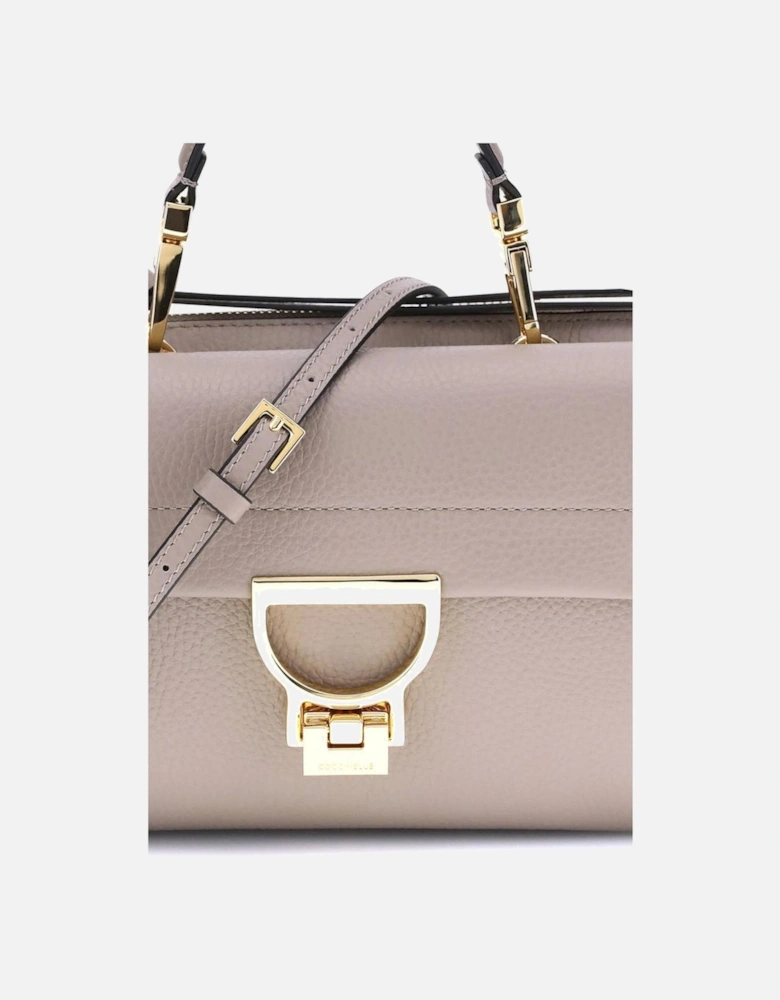Calfskin Leather Arlettis Handbag with Gold Hardware Women - Gray