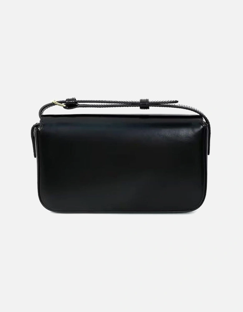 Calf Leather Shoulder Bag with Gold-Tone Hardware Women - Black