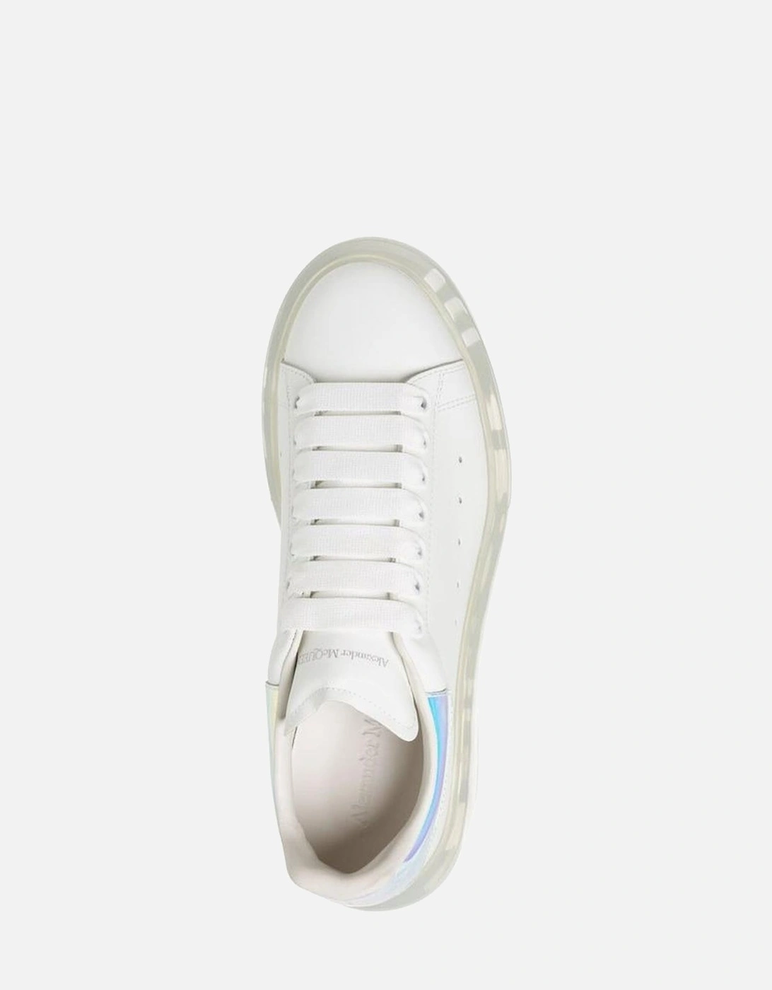 Calf Leather Perforated Round Toe Lace-Up Sneakers Women - White